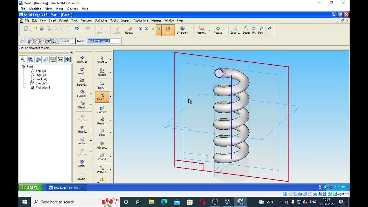 Helical Spring 3D model/solid edge