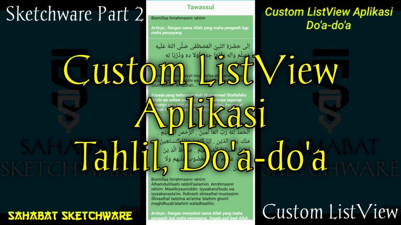 SKETCHWARE - Custom ListView Aplikasi Tahlil,Do'a-do'a [Part 2]
