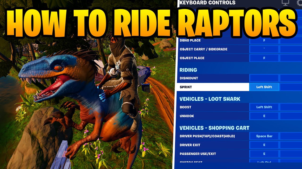 How to Ride Raptors in Fortnite Season 3 | Set a Sprint Keybind and More!