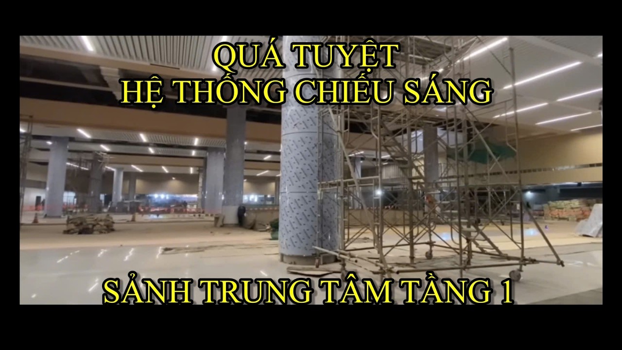 SBLT- SẢNH TRUNG TÂM TẦNG 1 - THÁC NƯỚC - TRẦN và ĐÈN TRANG TRÍ 