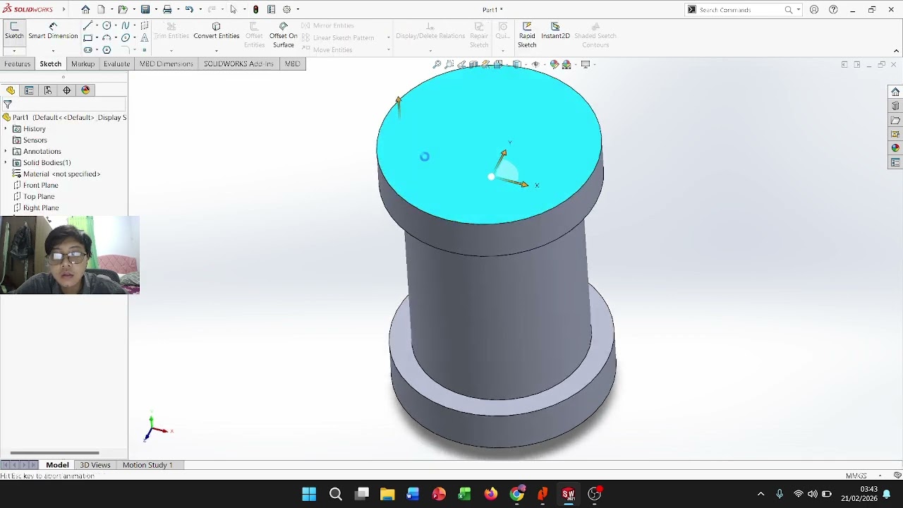 Tugas Video SOLIDWORK EXERSICE 85