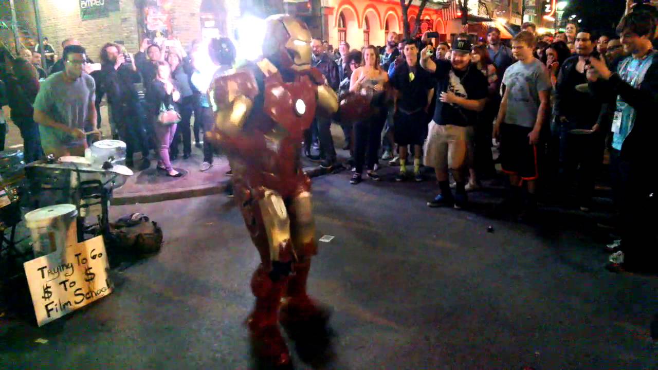 IRON MAN dancing in the streets at SXSW 2014 - Through Glass