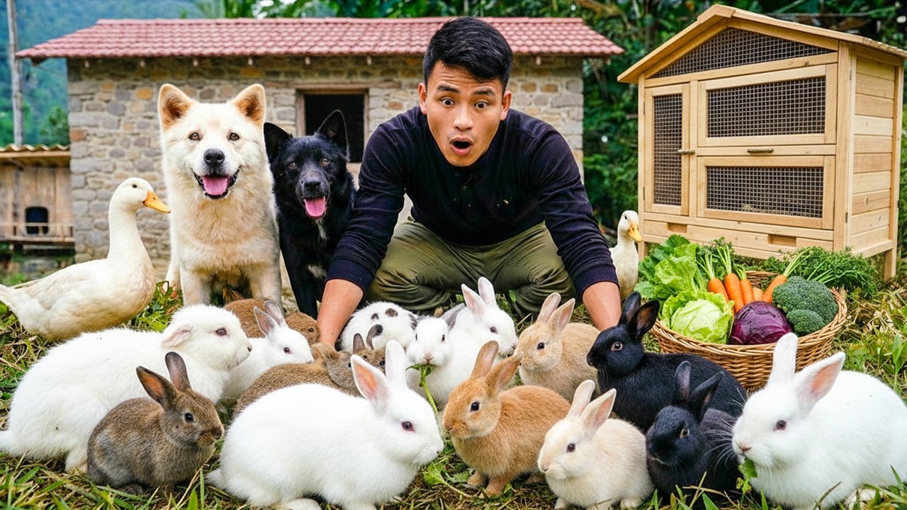 Survival Skills in the Wild: CEO Catching Wild Rabbits & Building a Bamboo Hutch in the Deep Forest