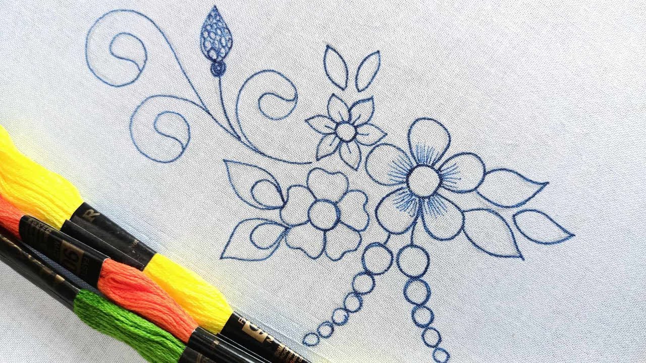 Cushion Cover Design ! EASY Embroidery Idea,Hand Embroidery Designs/হাতের সেলাই করা কুশন কভার ডিজাইন