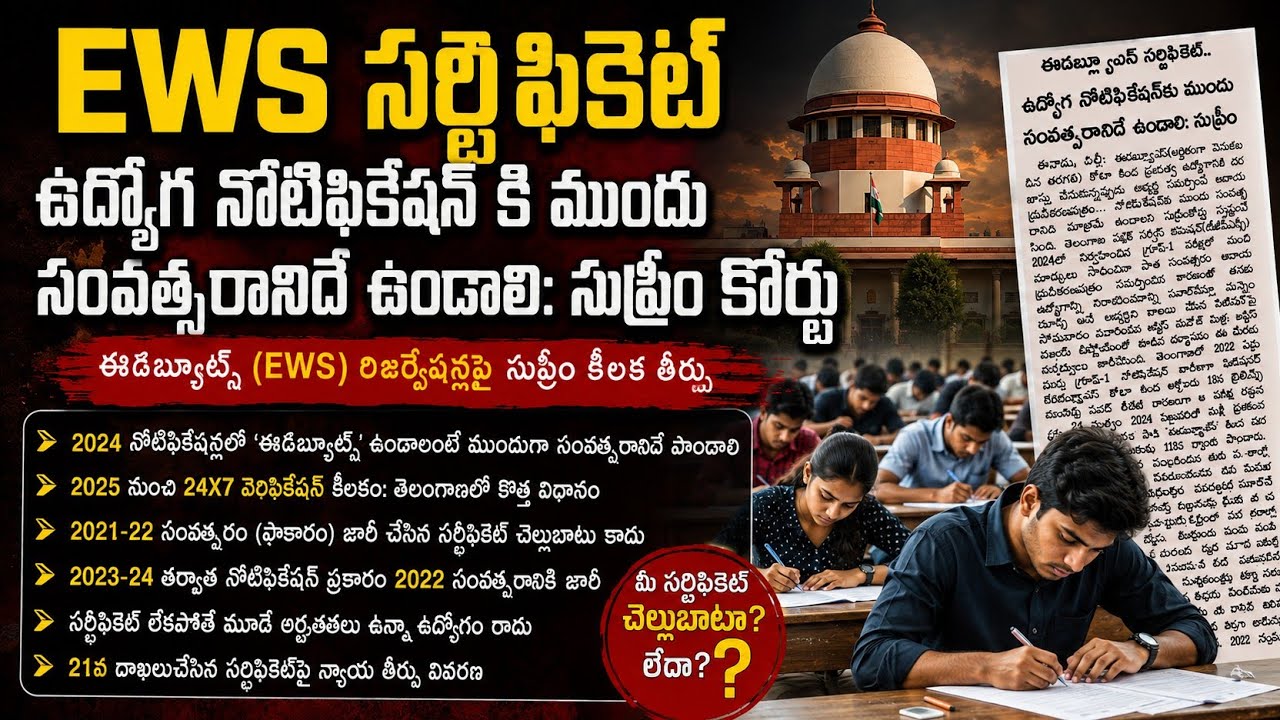 EWS certificate updates 2026| TGPSC 2026 new updates | TS group 1 new information || EWS certificate
