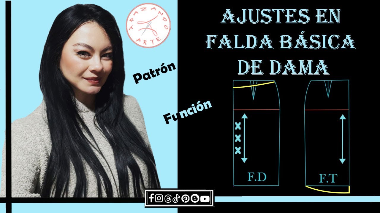 Patronaje #2.13 Ajuste en falda Básica de Dama (patrón y usos)