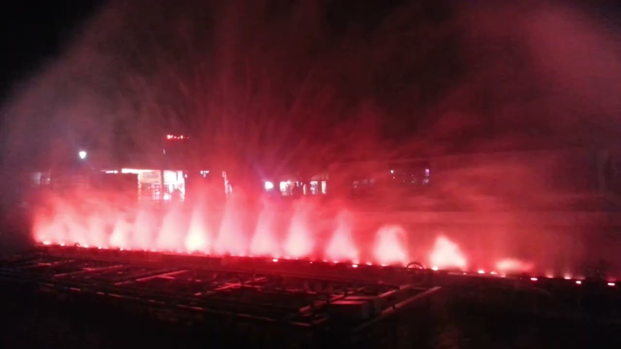 Laser show on Water Fountain 