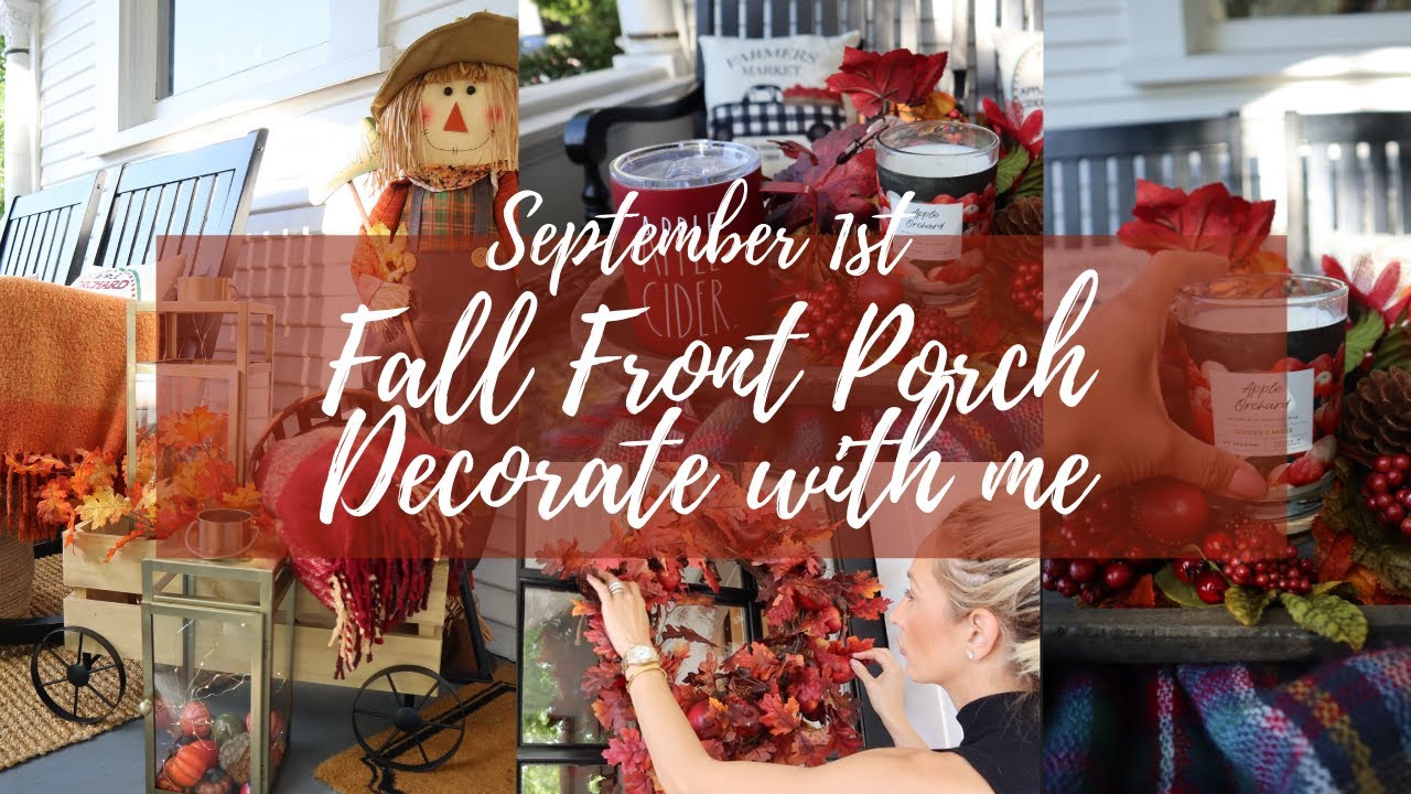 FALL FRONT PORCH DECORATE WITH ME // SEP 1ST 2021 // APPLE HARVEST // FALL DECOR // Lauren Nicholsen