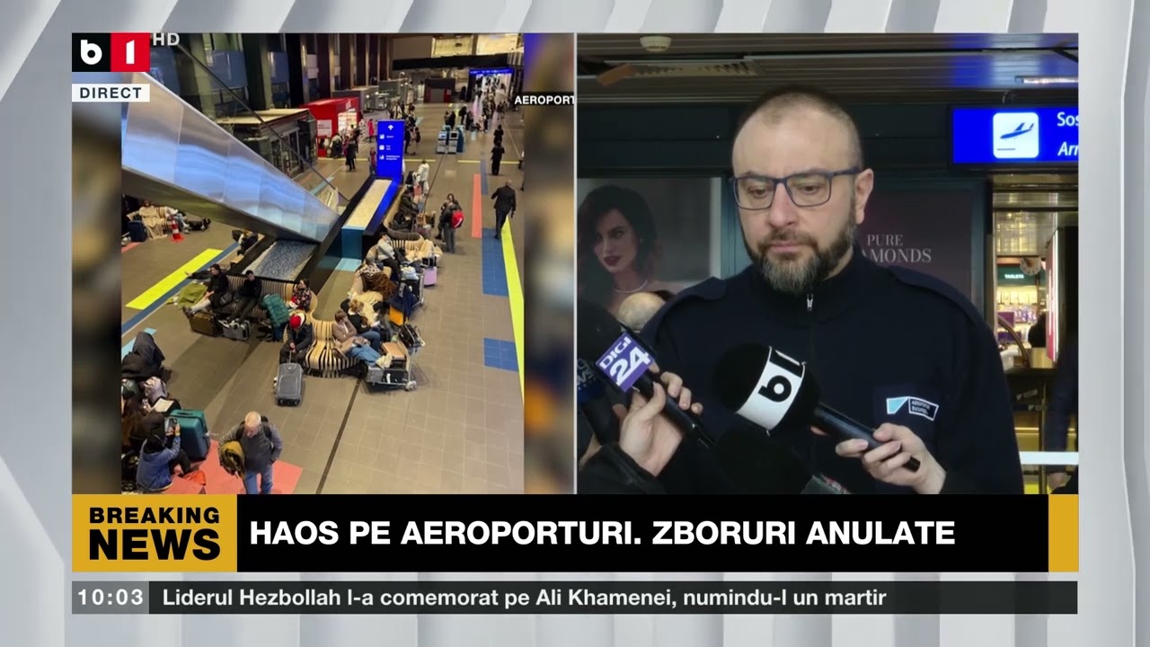 ANUNȚ DE ULTIMĂ ORĂ DE PE OTOPENI DESPRE ZBORURILE ANULATE. T  POSTELNICU, PURTĂTOR DE CUV. AEROPORT