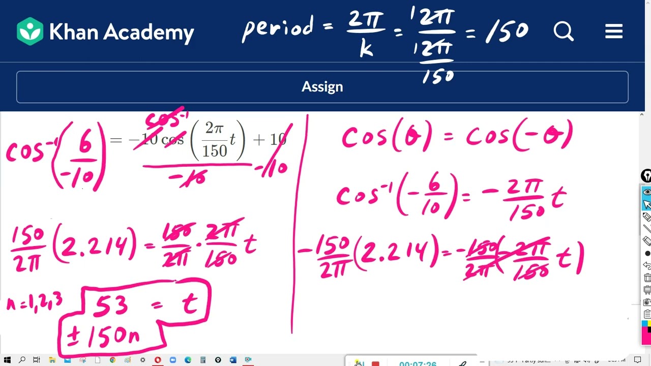 Sinusoidal models word problems : Khan Academy