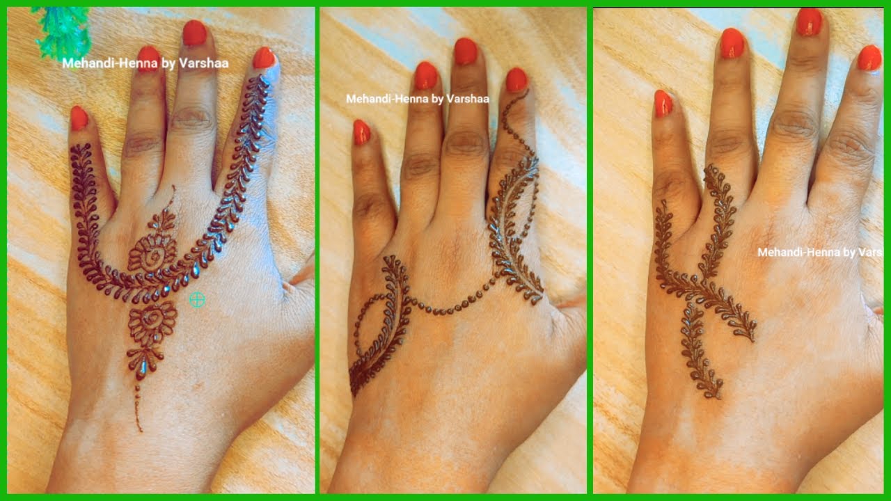 Backhand mehndi design for beginners, easy henna design #mehndi #henna 