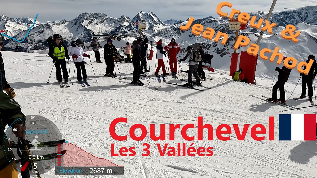 [4K] Skiing Courchevel from Méribel, Creux and Jean Pachod, Les3Vallées France, GoPro HERO11