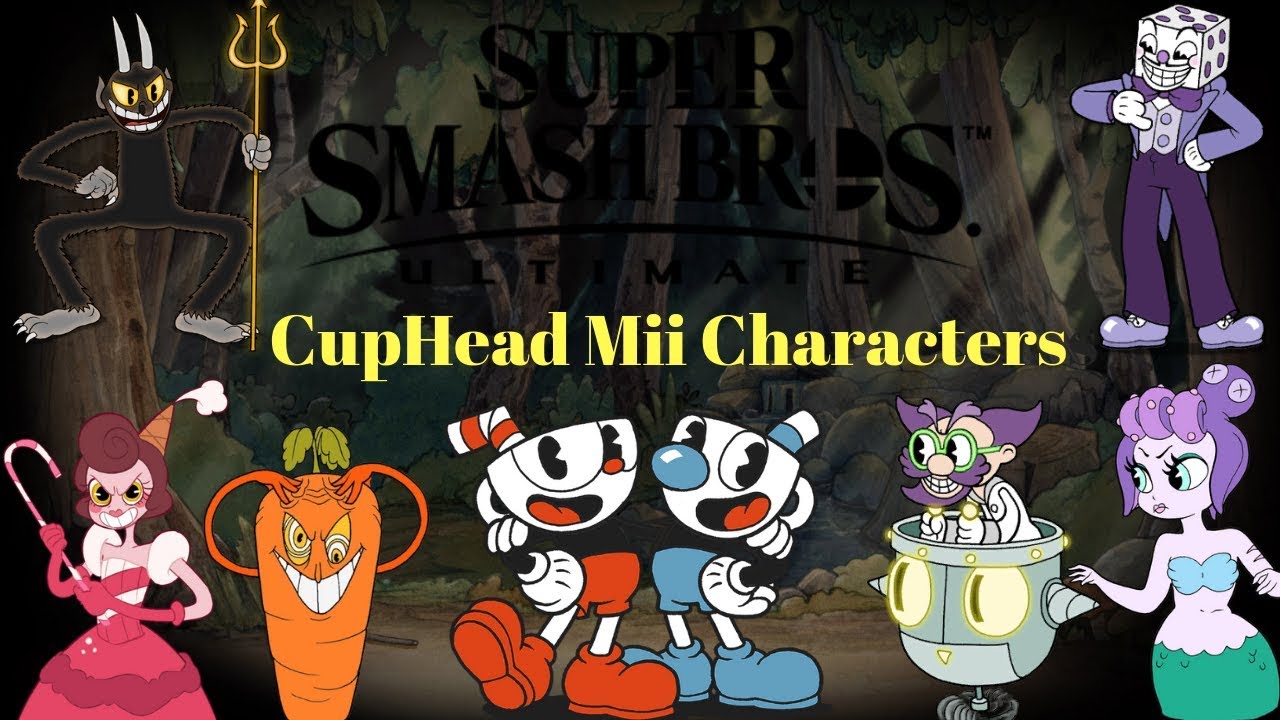 Super Smash Bros Ultimate - Cuphead Mii Characters Showcase