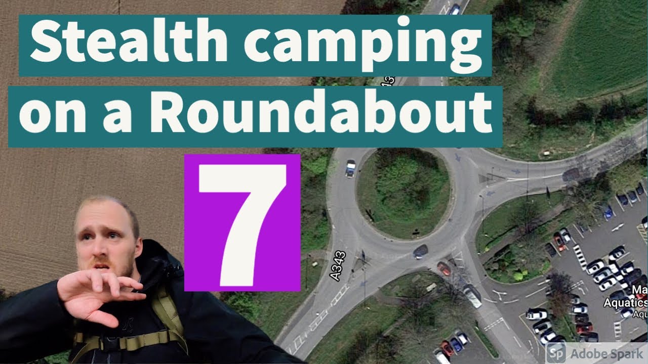 stealth camping on a roundabout 7. uk wild camping