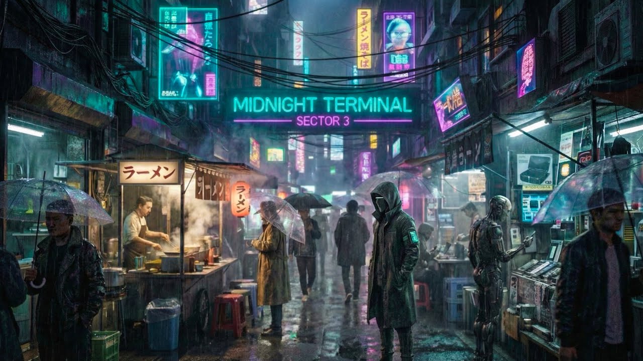 Dark Cyberpunk Trap for Focus | Glitch & Neon Market &mdash; MIDNIGHT TERMINAL (Sector 3)