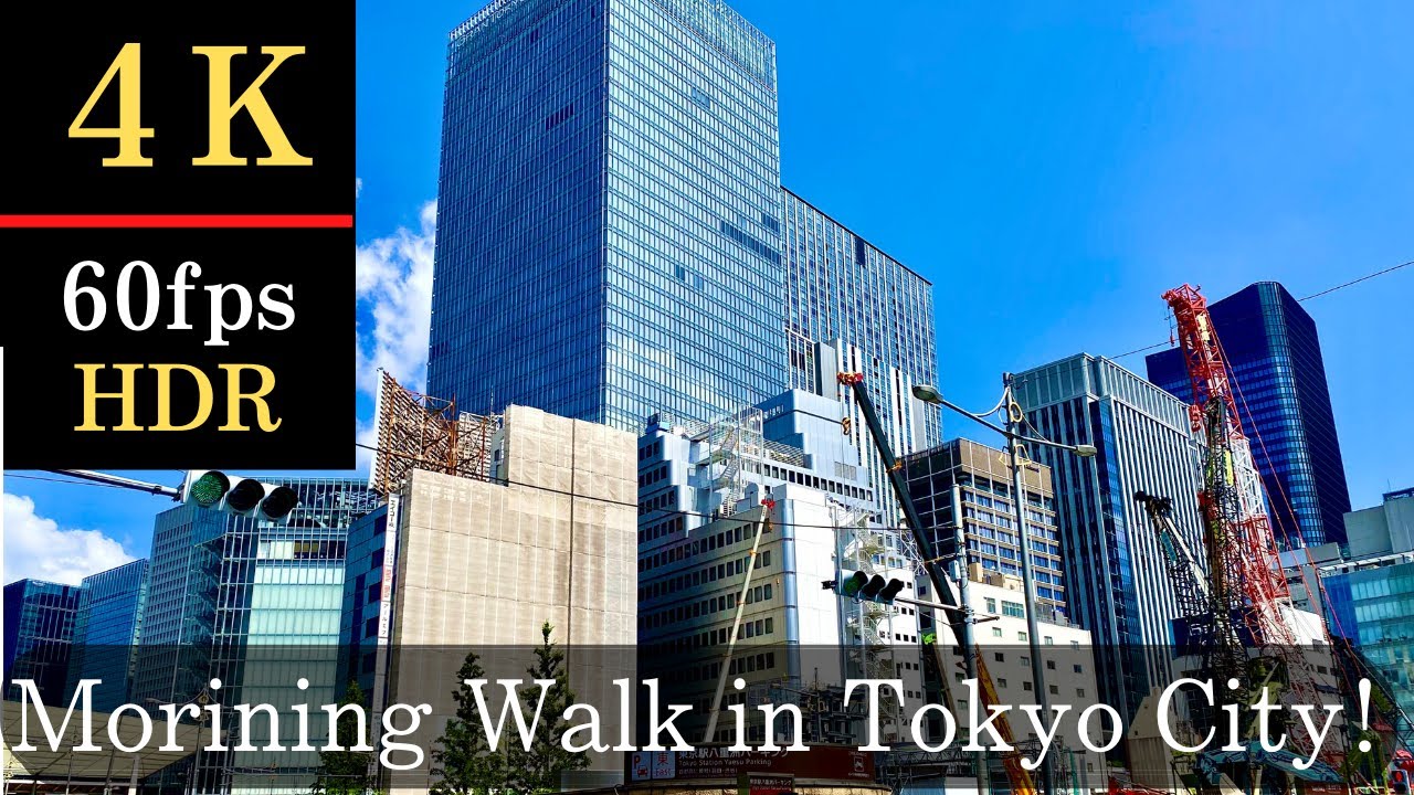 【4K】 Pleasant Morning in Super Urban Tokyo, Japan / Amazing Kyobashi Edogrand building !! Vol. 13