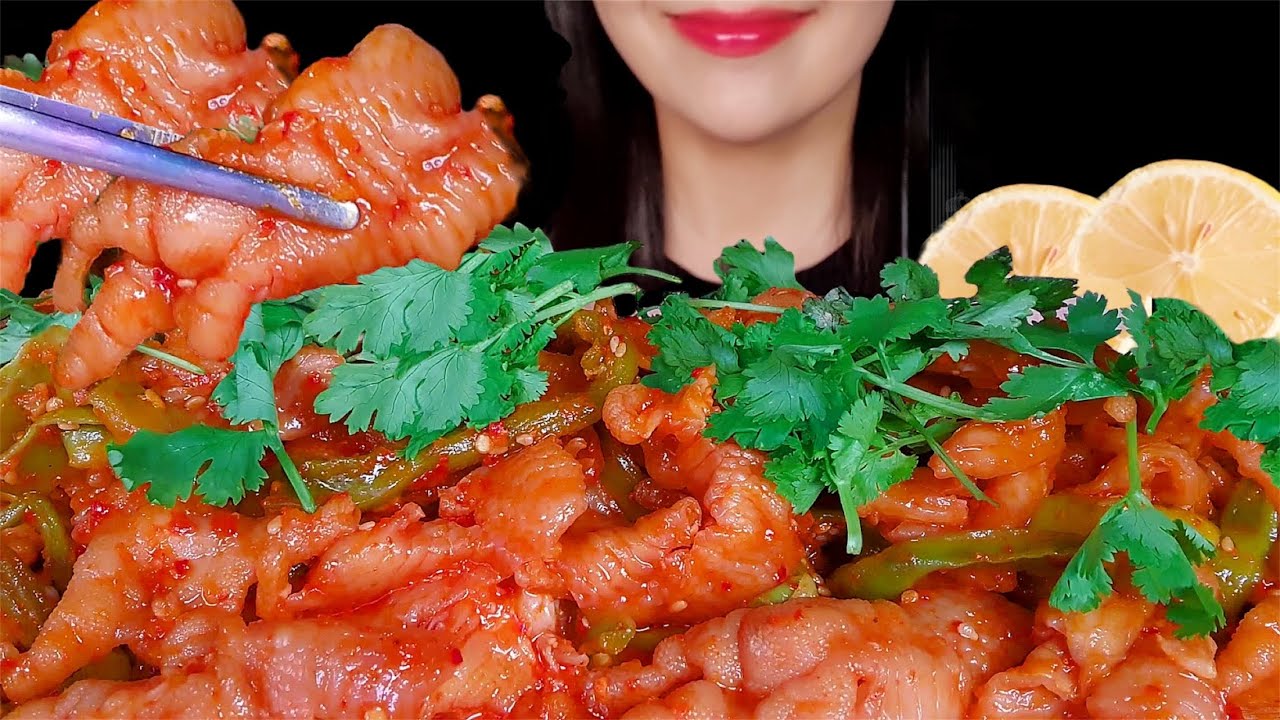 Куриные лапки Мукбанг 🐓 Шоу по поеданию острой корейской еды Мягкий хрустящий ASMR Звуки еды