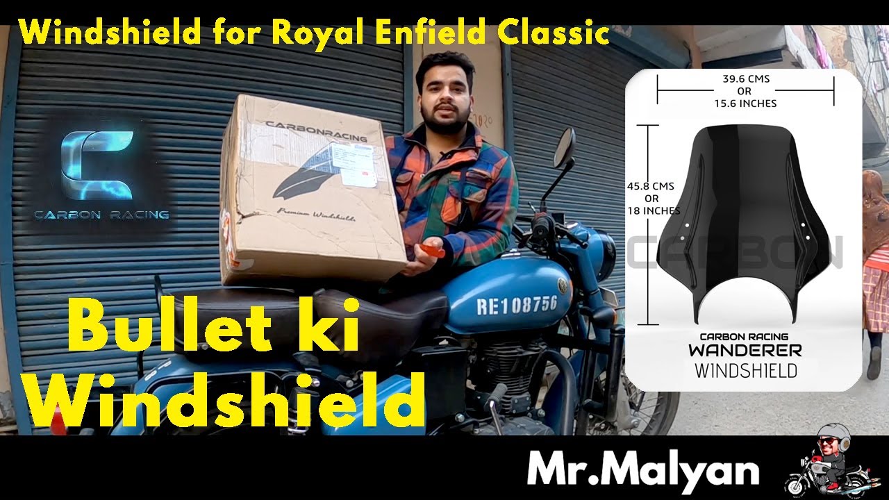 CARBON RACING | WINDSHIELD | ROYAL ENFIELD | CLASSIC 350-500 | INSTALLATION