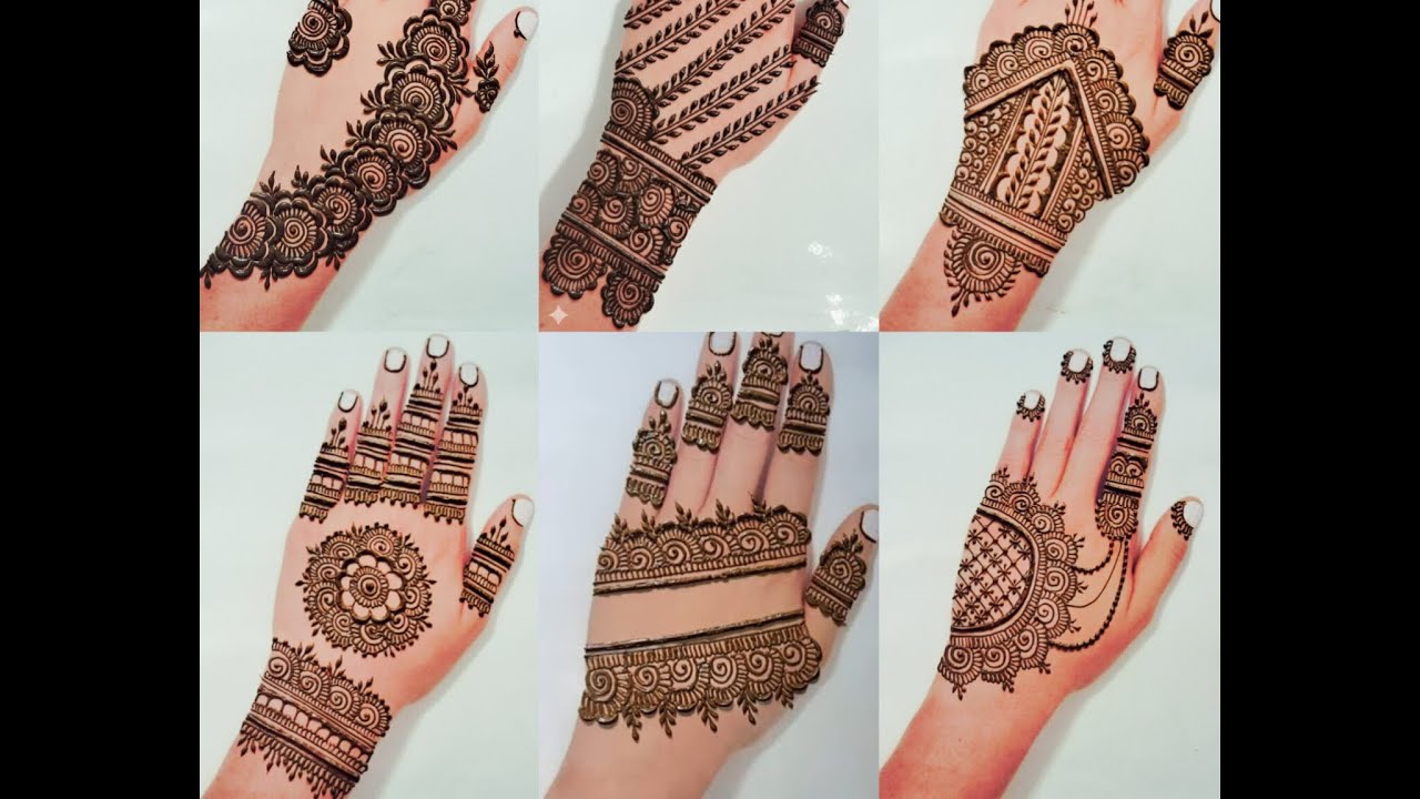 Top 6  New Arabic back hand mehndi design |trending now Minimal back hand mehndi design | 