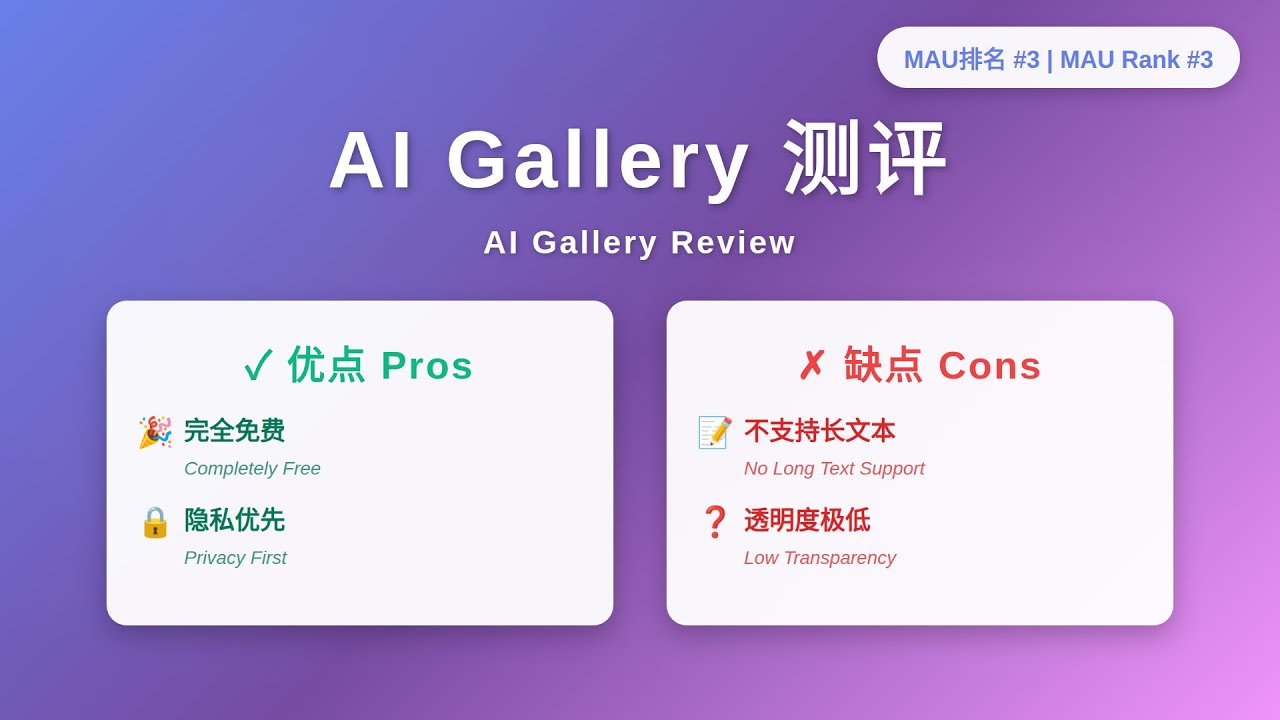 251027- AI Gallery测评：完全免费的图像生成工具 | AI Gallery Review: Completely Free Image Generation Tool