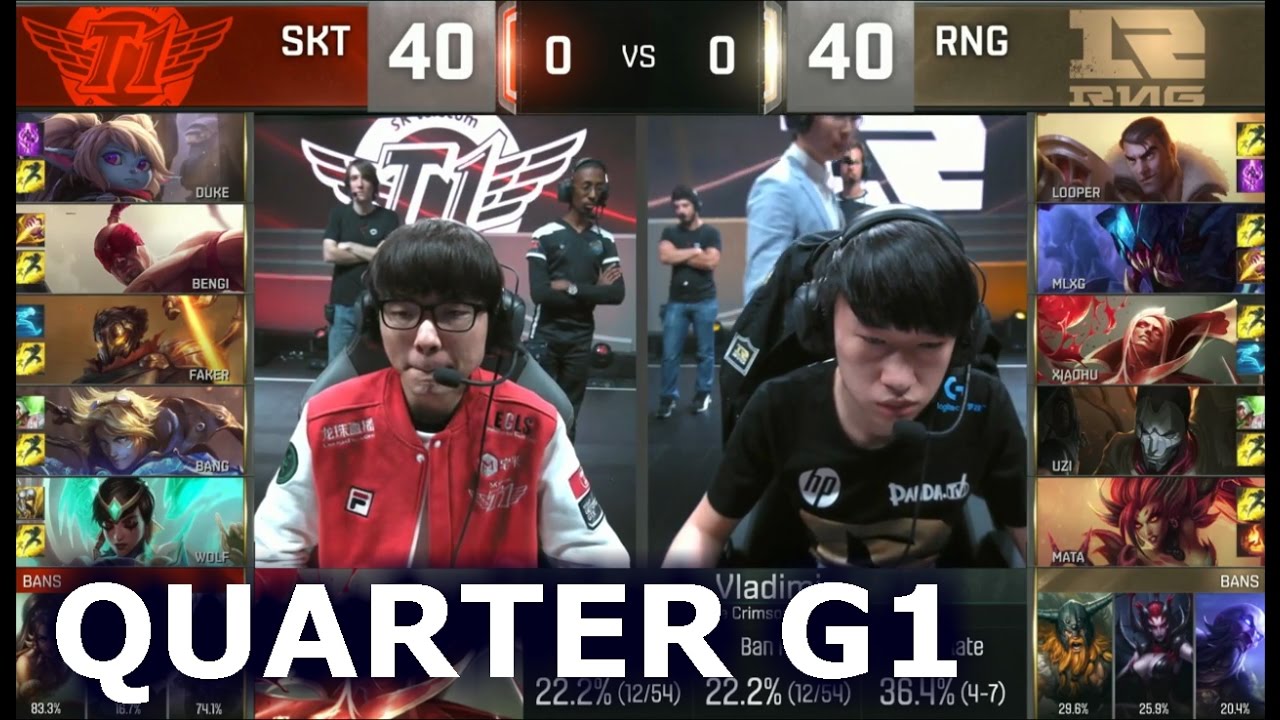 SKT vs RNG - Game 1 Quarter Finals Worlds 2016 | LoL S6 World Championship SK Telecom T1 vs RNG G1