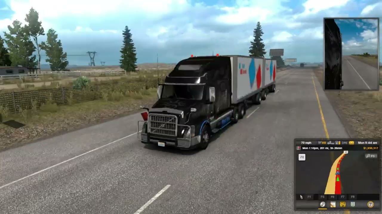 Driving Through a Crazy Thunderstorm in American Truck Simulator  Extreme Rain Haul