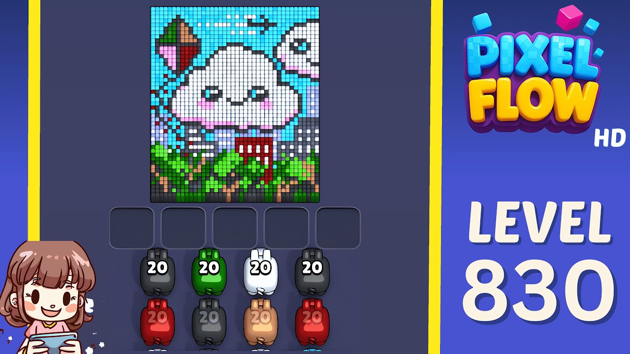 Pixel Flow Level 830 Solution Walkthrough