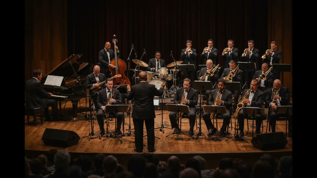 Classic Big Band Jazz Orchestra on Stage