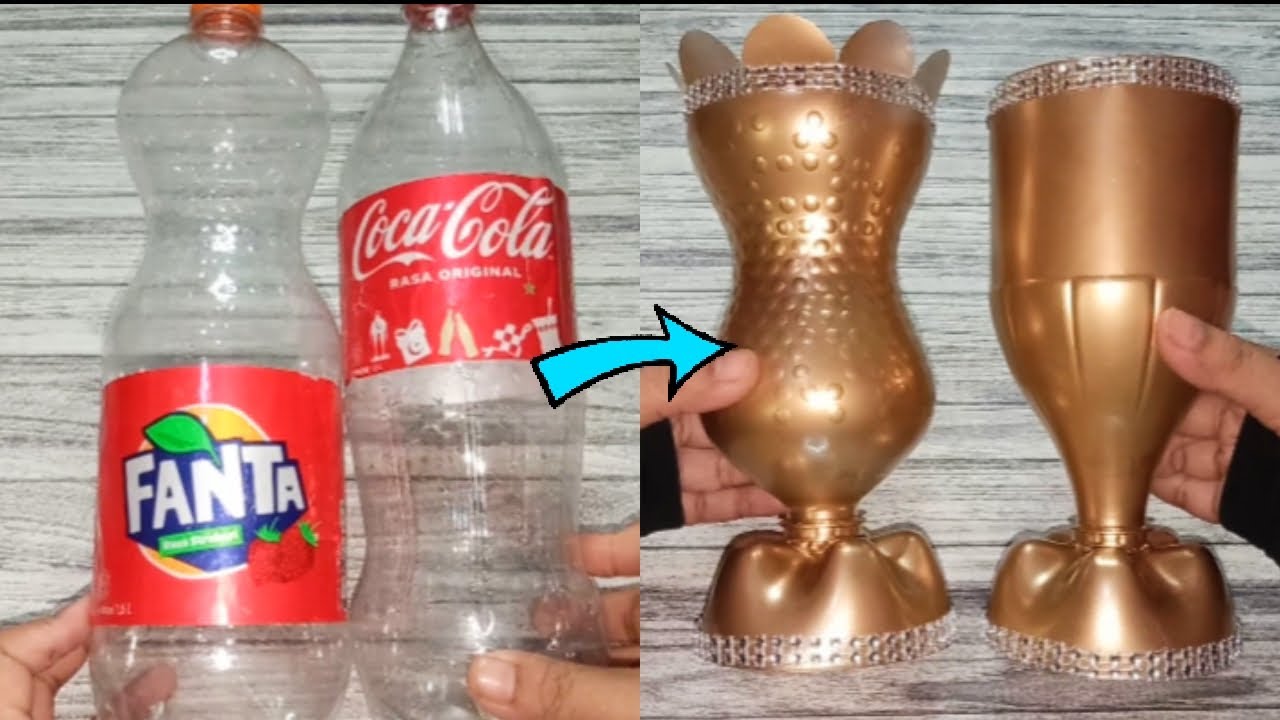 Tanpa ribet !!! ide kreatif vas bunga cantik dari botol fanta dan Coca-Cola