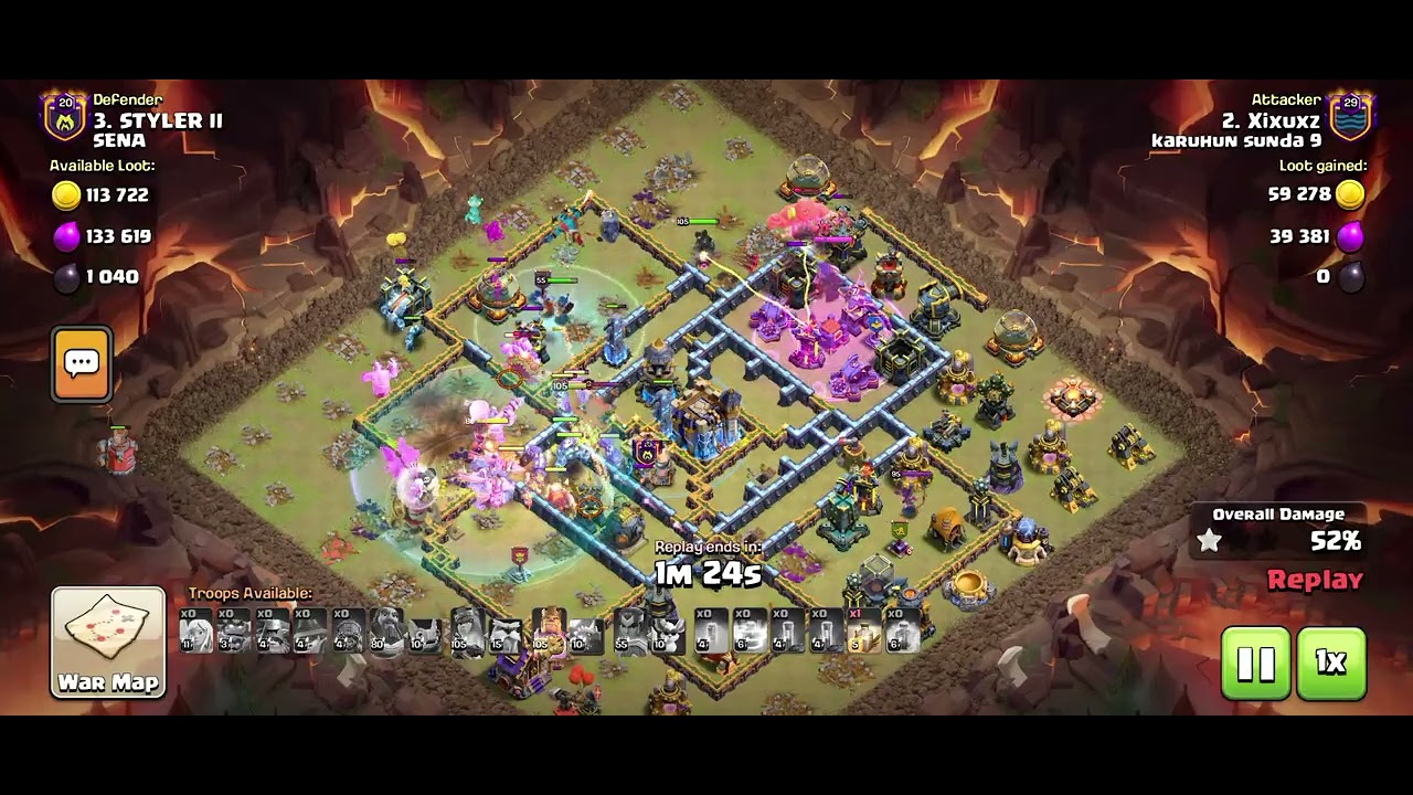Clash of clan war attack TOWN HALL 18