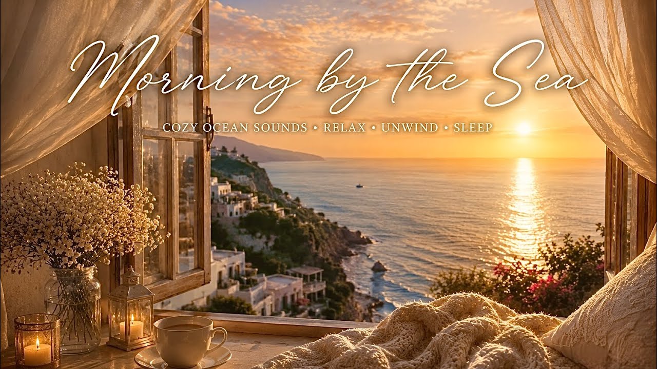 🌅 Morning by the Sea | Cozy Ocean Sounds, Sunrise & Relaxing Morning Ambience (4 Hours)