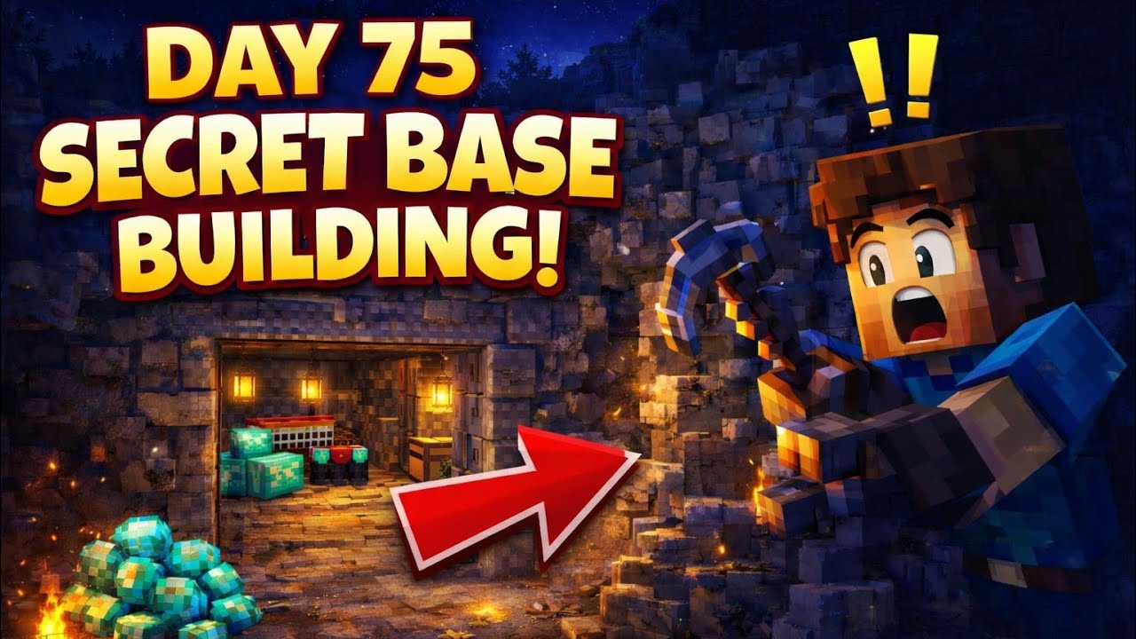 DAY 75 😱 SECRET BASE EXPANSION! NIGHT LIVE 🌙 | Minecraft Survival SMP Gamerz  is live!