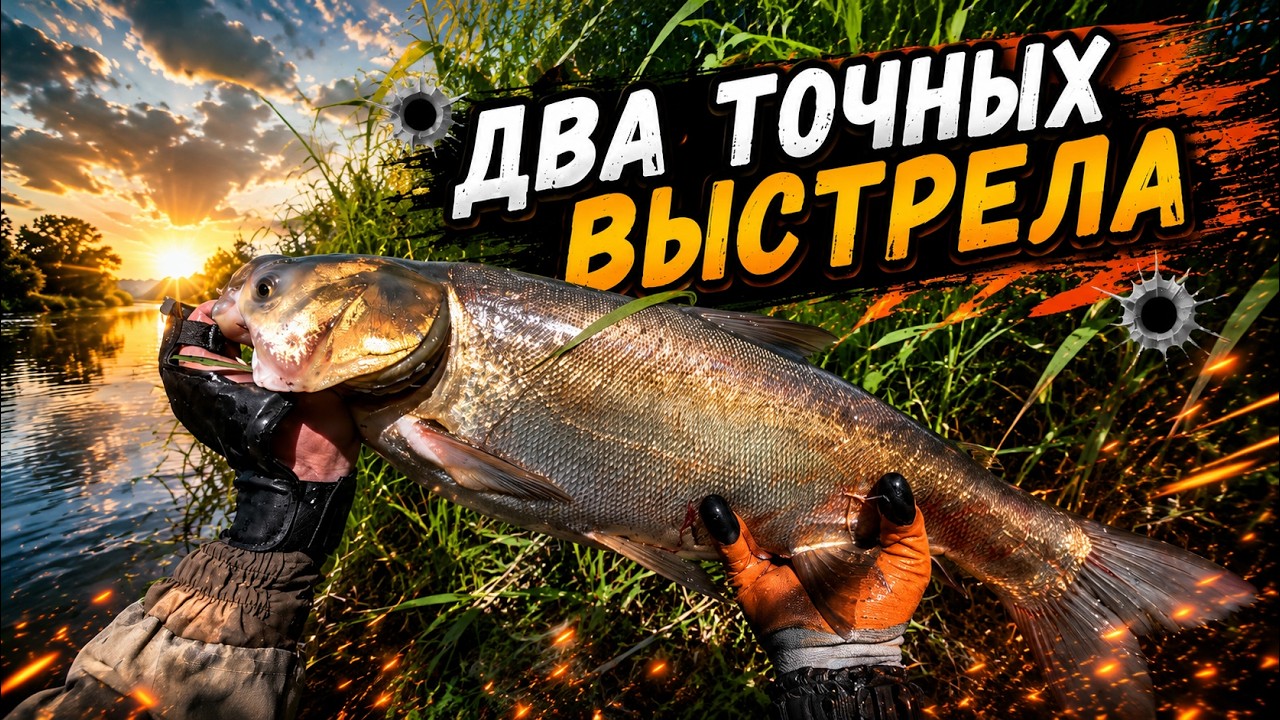 Рыбалка с Рогаткой - Два Точных Выстрела! Змееголов + Толстолобик #fish #top #2025 #рекомендации #1k