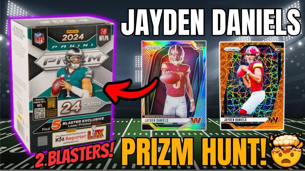 Chasing Jayden Daniels Rookie Cards in This 2024 NFL Prizm Football 2 Box Blaster Rip!🏈