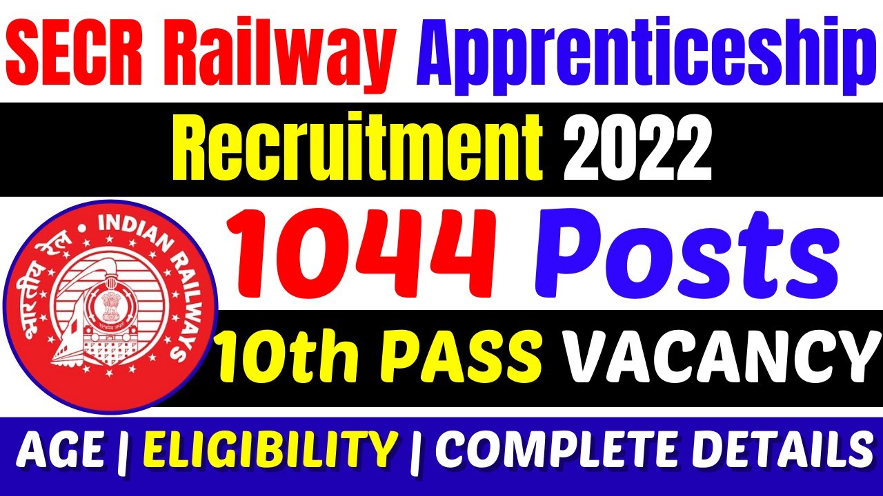 SECR Railway New Apprenticeship Recruitment 2022 | 1044 Posts | Latest Vacancy | Complete Details