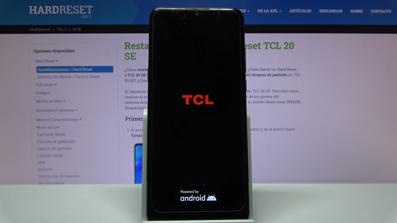 Cómo formatear TCL 20 SE - resetear, quitar bloqueo
