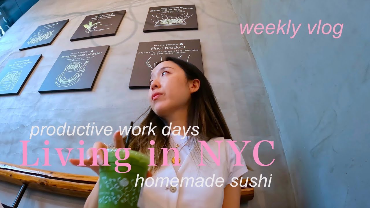NYC productive work vlog🗽9-5 routine of a digital marketing manager, homemade sushi dinner party