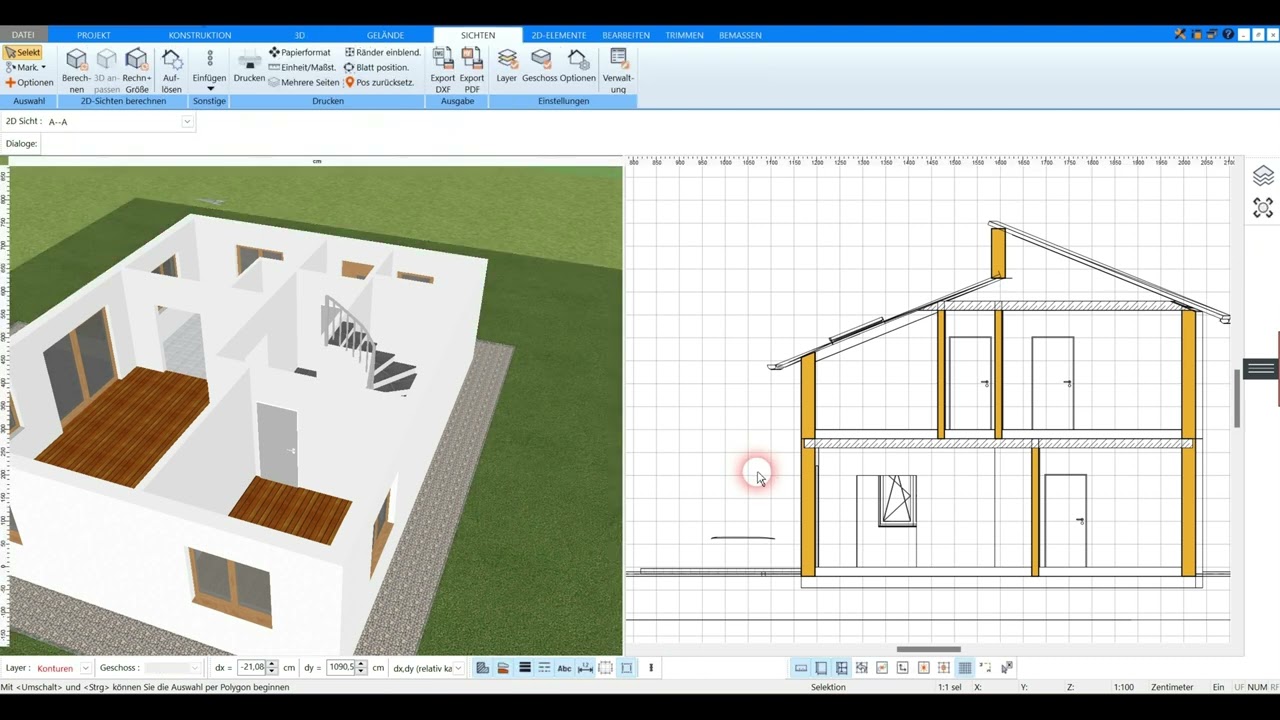 Eigene Decke zeichnen im Plan7Architekt 3