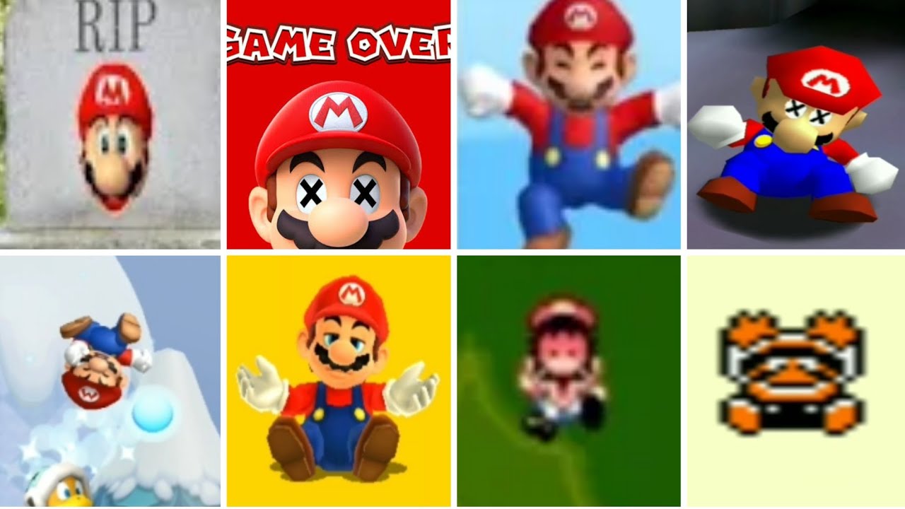Evolution of MARIO DEATH ANIMATION EVER & Game Over Screens (1981-2022)
