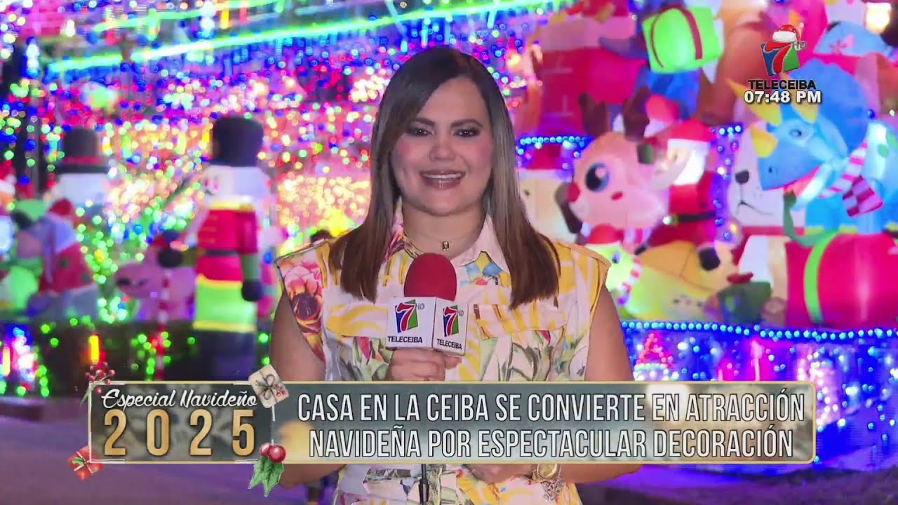 ❤️ Casa en La Ceiba se convierte en atracción Navideña por espectacular decoración 🎄 🎅