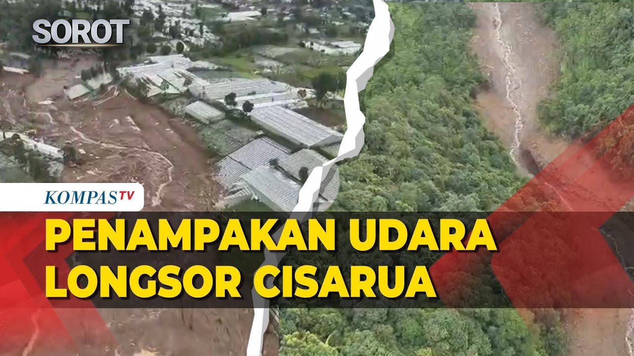 Penampakan Udara Longsor Cisarua Bandung Barat