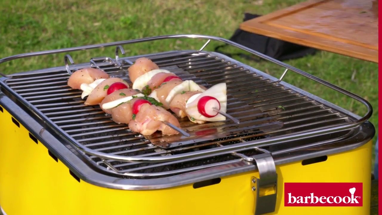 Le barbecue portable Carlo Barbecook et ses brochettes de poulet - 223.5925.000