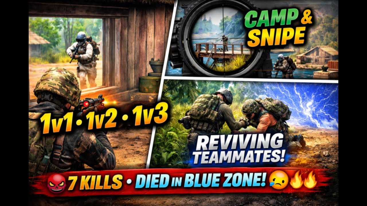 I Saved My Team… Then Died in Blue Zone 😵 | PUBG PC Sanhok | 7 Kills 🔥