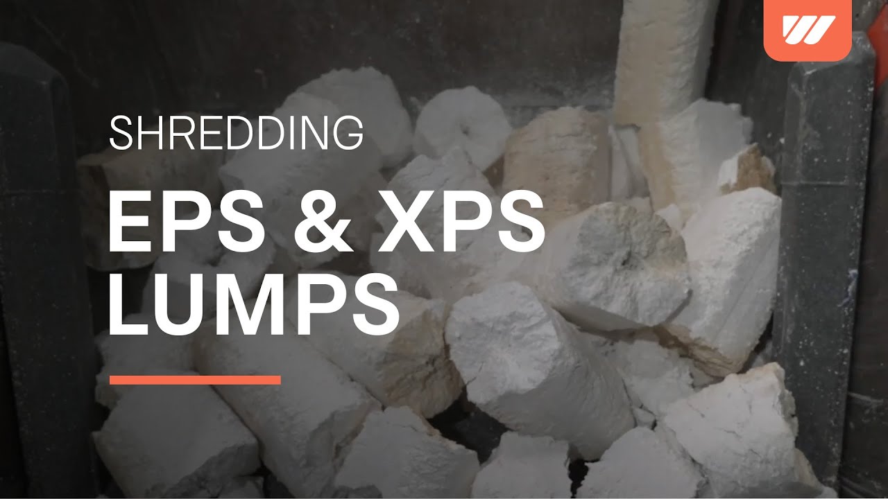 EPS & XPS lumps shredding with a WEIMA W5.18 shredder