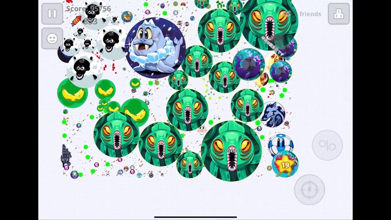 【Agar.io Mobile】超過密な養分bot鯖でひたすら母艦戦した動画