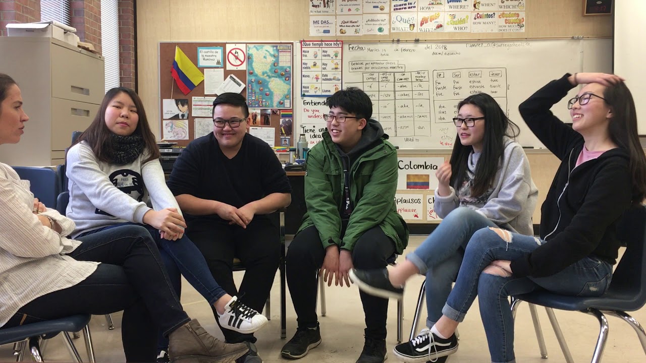 Chatting with the students - Adriana Ramirez
