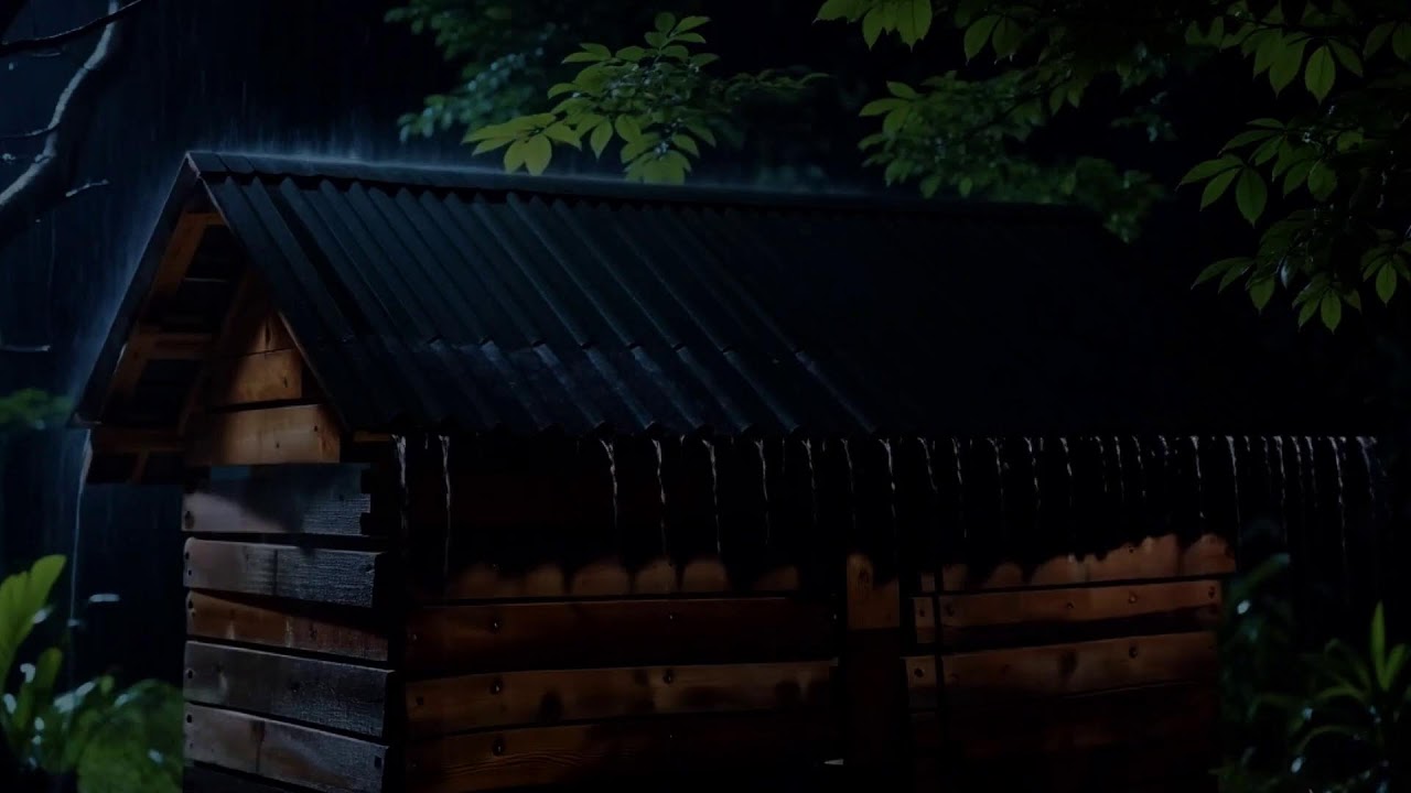 Quiet Night Soothing Rain on Tin Roof with Distant Thunder | Relaxing ASMR for Deep Rest