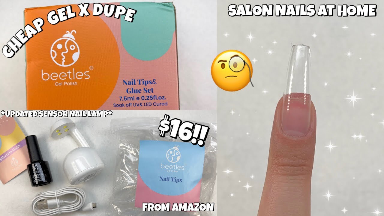 TRYING BEETLES $16 GEL X DUPE NAIL STARTER KIT FROM AMAZON | EASY & AFFORDABLE NAILS AT HOME