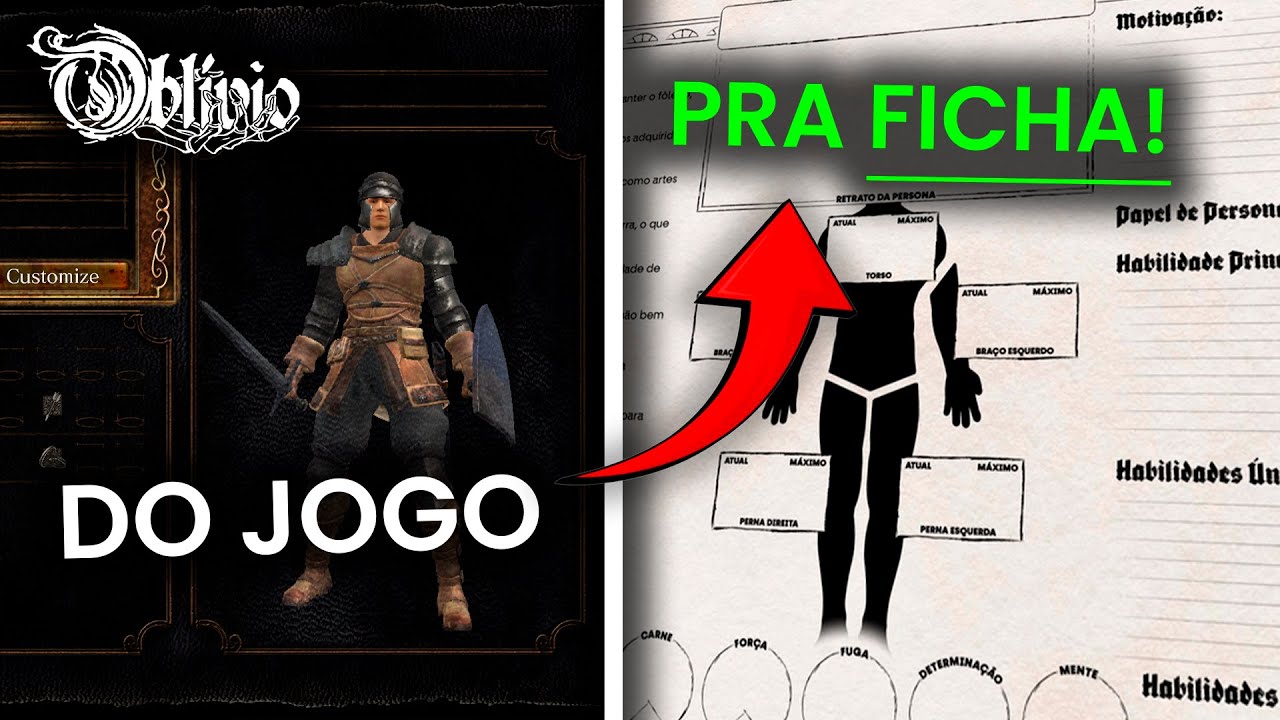MONTANDO A FICHA DE PERSONA | Como Jogar #Obl&iacute;vioRPG?