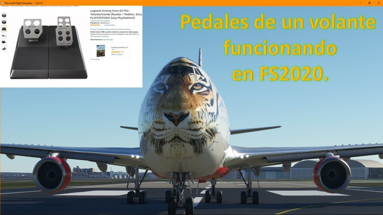 CONSEGUIDO, PEDALES DE UN VOLANTE FUNCIONANDO EN FLIGHT SIMULATOR 2020